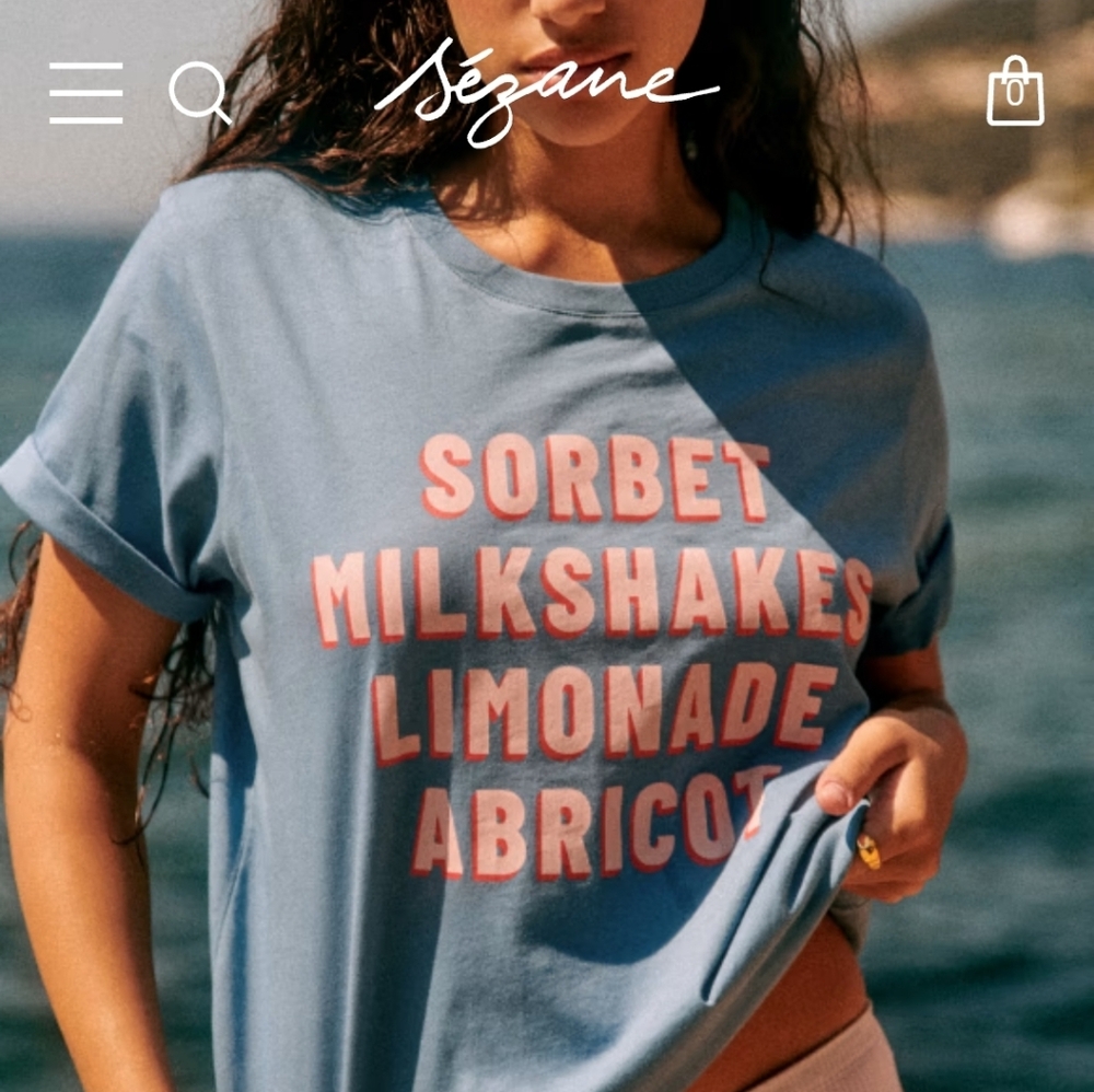 Sezane Sorbet Milkshakes Limonade Abricot T-Shirt XL